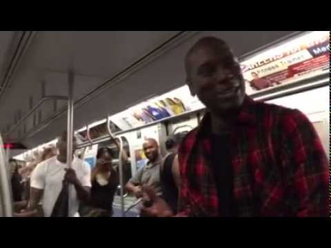Tyrese Promotes New Album On The NYC Subway